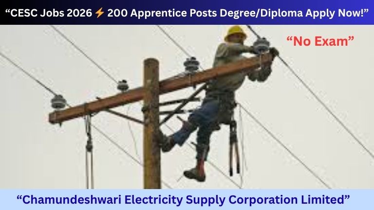 CESC Mysore Recruitment 2026: 200 ಅಪ್ರೆಂಟಿಸ್ ಹುದ್ದೆಗಳ ಭರ್ಜರಿ ನೇಮಕಾತಿ – Degree & Diploma ಅಭ್ಯರ್ಥಿಗಳಿಗೆ ಸುವರ್ಣಾವಕಾಶ!
