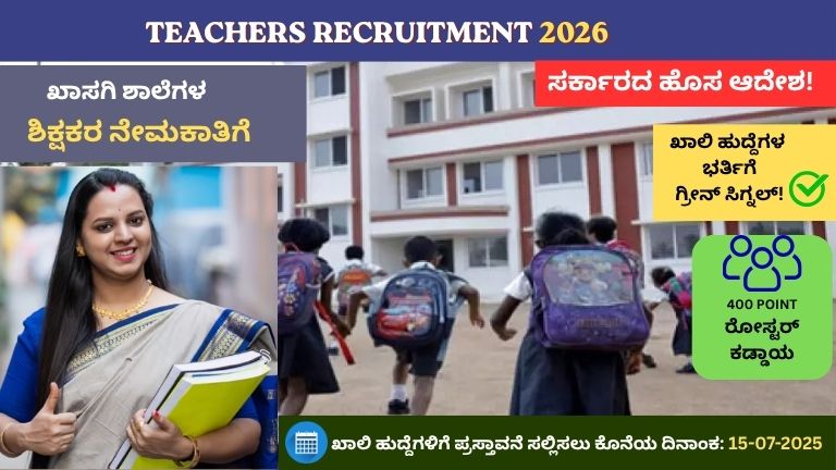 Private School Teachers Recruitment 2026 Order: ಖಾಸಗಿ ಅನುದಾನಿತ ಶಾಲೆಗಳ ಶಿಕ್ಷಕರ ನೇಮಕಾತಿಗೆ ಸರ್ಕಾರದ ಹೊಸ ಆದೇಶ!